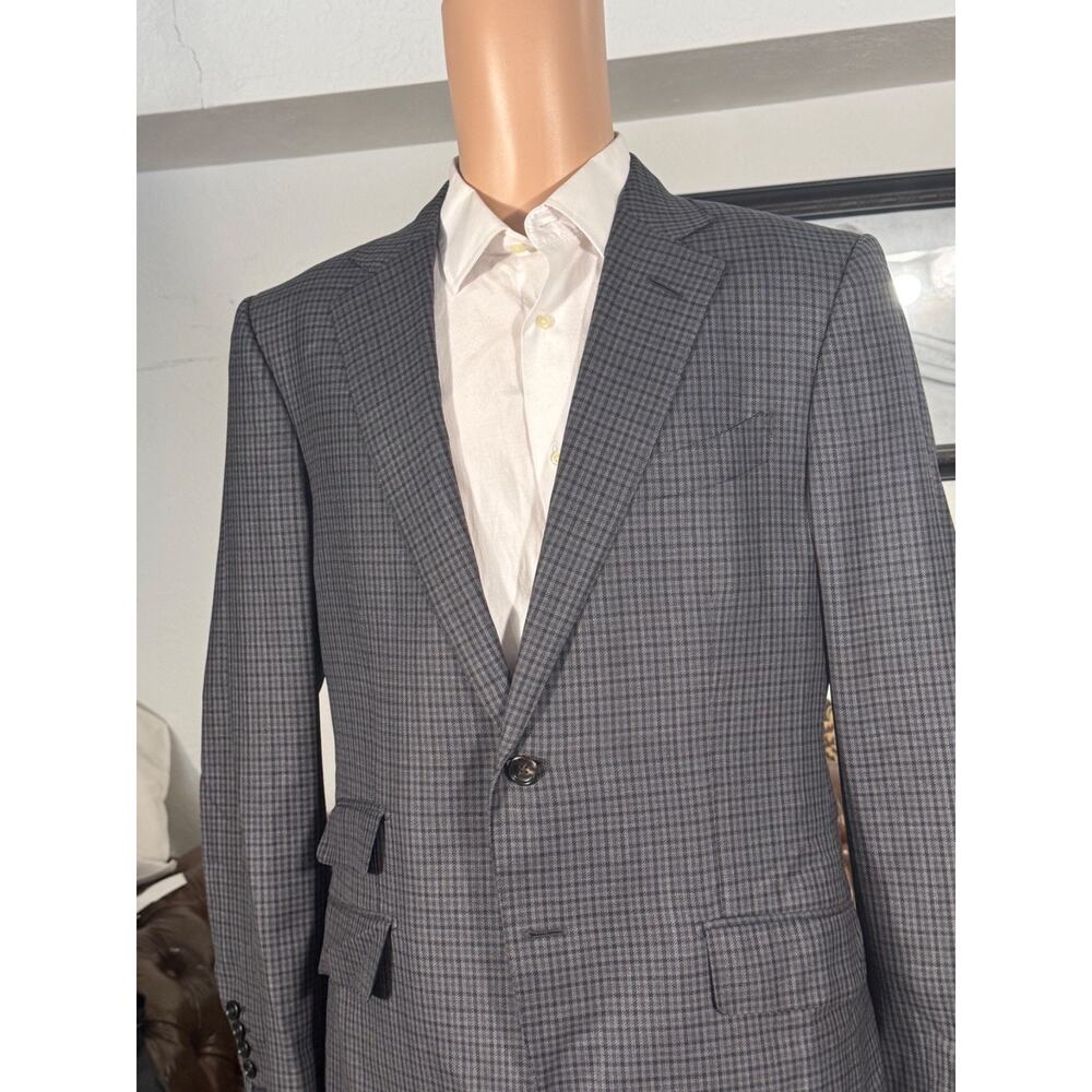 Tom Ford Wool Silk Houndstooth 2Pc Suit 52IT 42R US Notch Lapel Men's EUC Gray - Picture 4 of 10